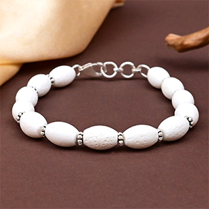 White Coral Gemstone Bracelet