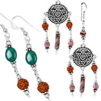 Opal and Agate Earrings