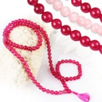 Pink Jade Necklace Mala
