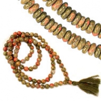Unakite Necklace Mala