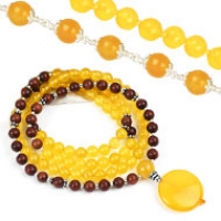 Yellow Jade Necklace Mala