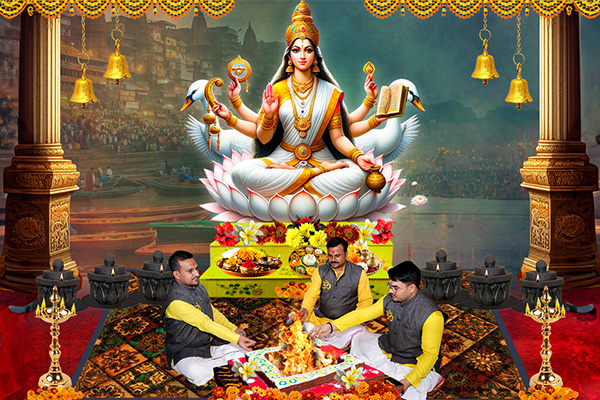 Goddess Saraswati Puja Service at Sangam Prayagraj