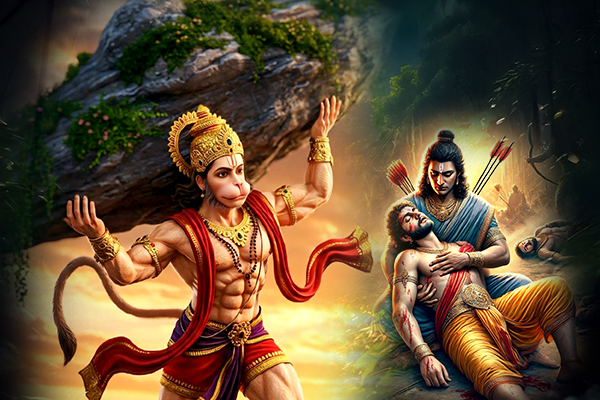 Hanuman Lifting the Dronagiri Mountain – The Savior of Lakshmana