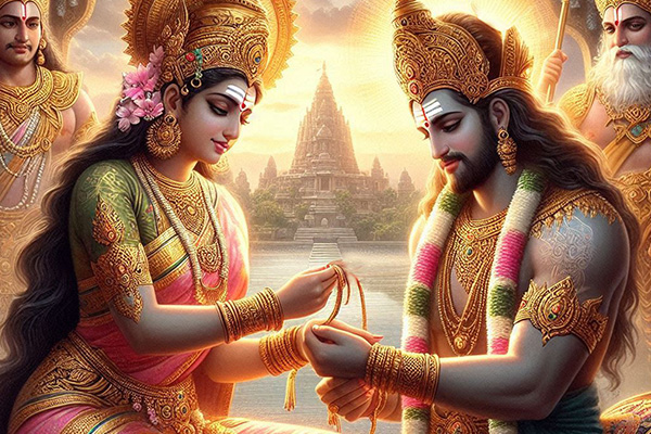 Lakshmi and Bali Celebrating Raksha Bandhan