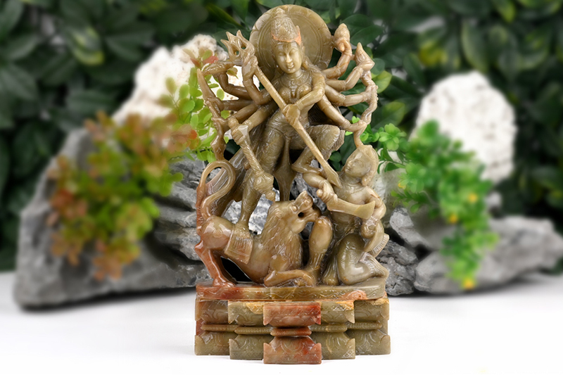 Mahishasurmardini Durga Devi Yellow Aventurine Idol 