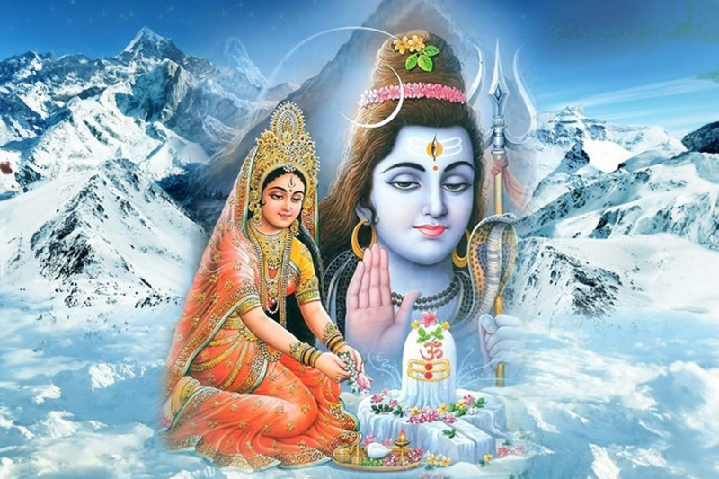 Parvati Praying to Lord Shiva Shravan Katha