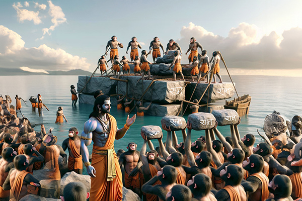 Rama and his army reached Lanka by constructing the Ram Setu