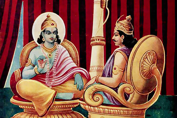 Shri Krishna explaining to Yudhisthira