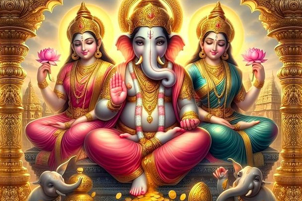 Ganesha wives Ridhi and Sidhi