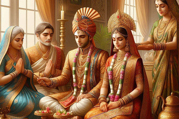 The merchant’s son, along with his wife