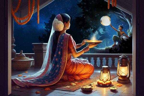 Veeravati saw the light behind the sieve on a far Vat tree