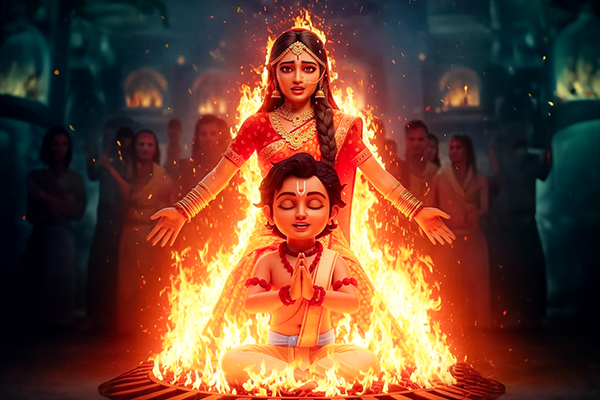 When the teachers failed to dissuade Prahlada