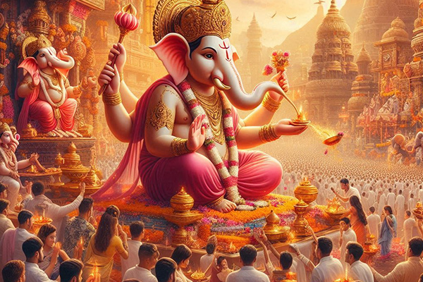 Worshipping Shri Ganesh