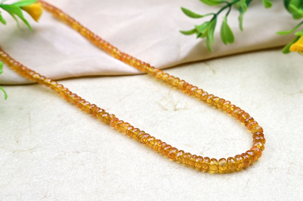 Yellow Sapphire Faceted Necklace