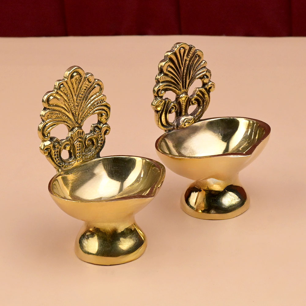Designer Brass Diya Set of 2