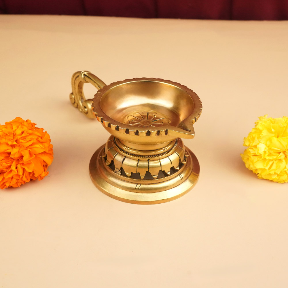 Brass Flower Aarti Diya