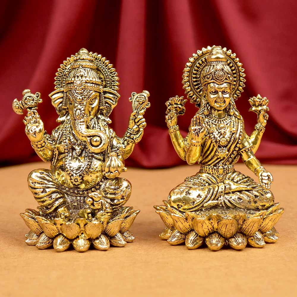 Kamal Ganesh Laxmi Ashtadhatu Idols Set