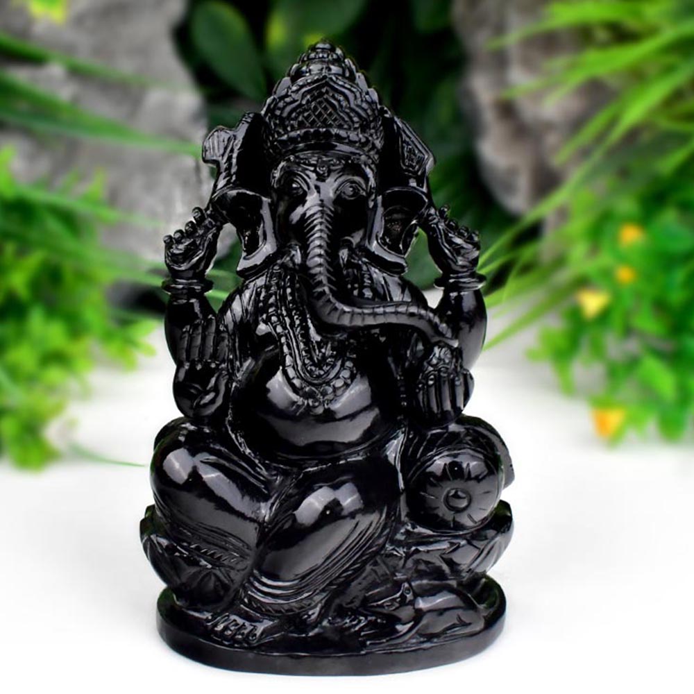 Black Agate Ganesha - 1209 gms