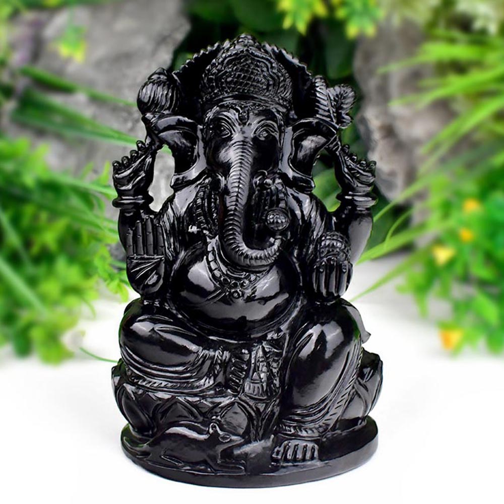 Black Agate Ganesha - 1697 gms