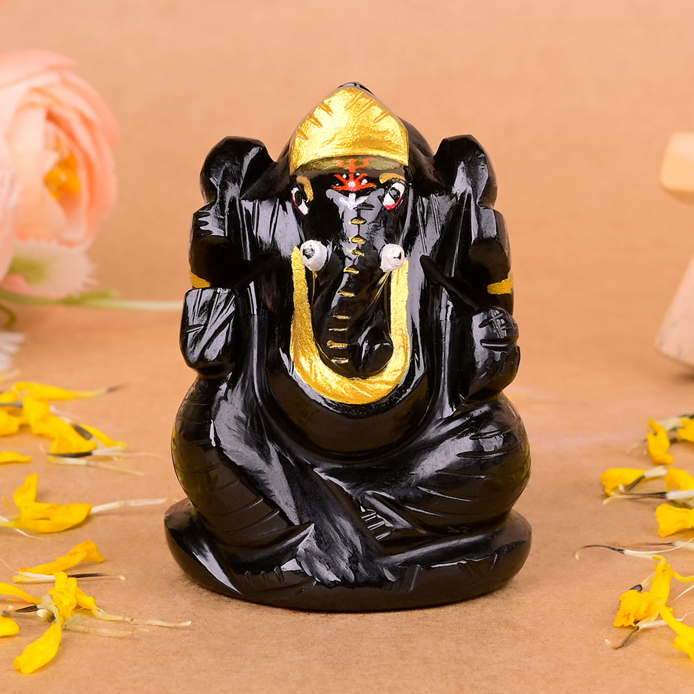 Black Agate Ganesh Idol - 109 gms