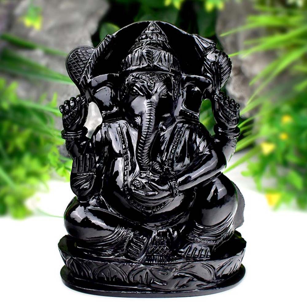 Black Jade Ganesha - 1708 gms