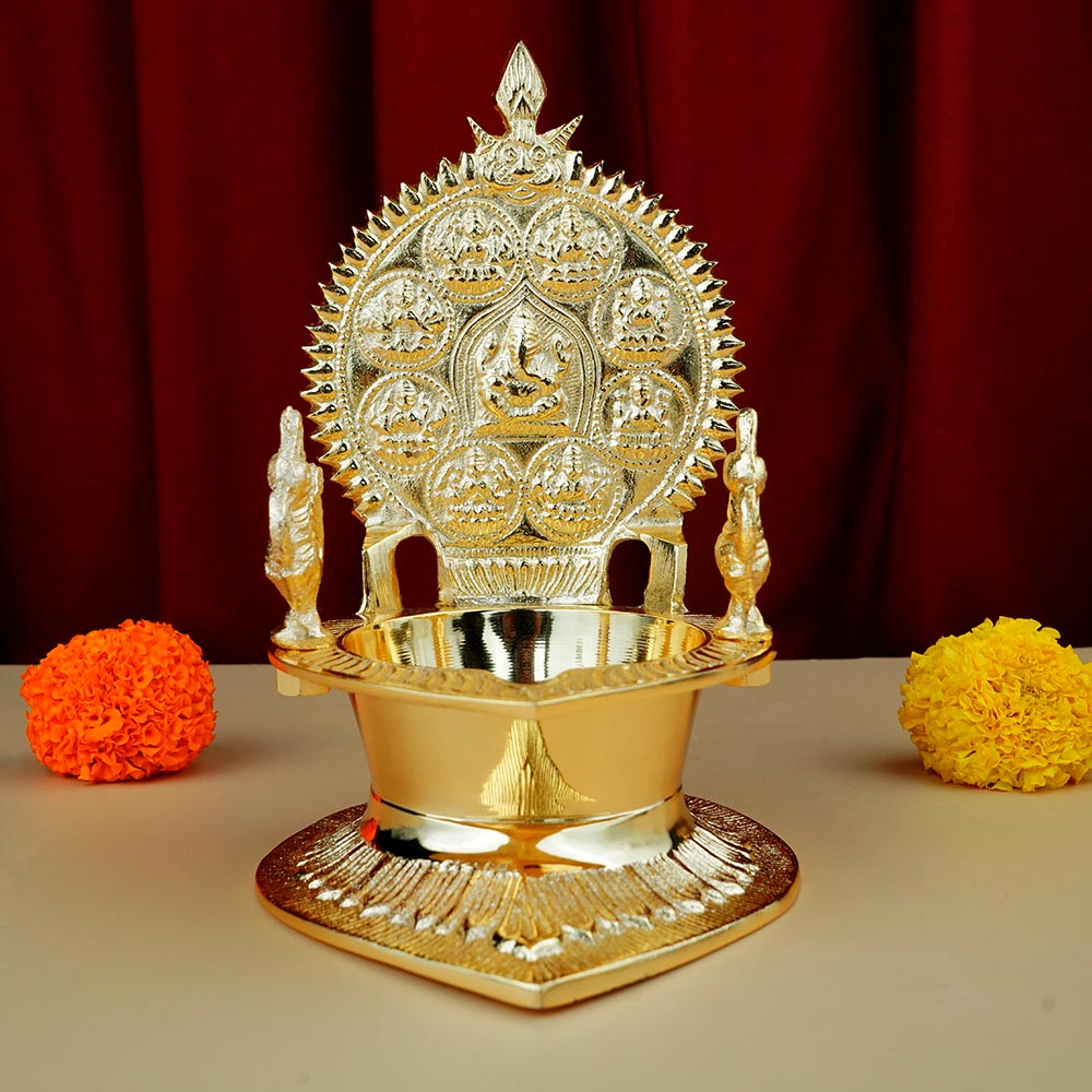 Brass Asthavinayak Ganesh Akhand Diya