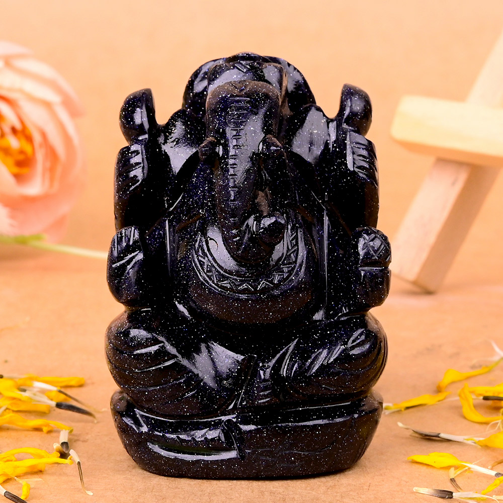Blue Sunstone Ganesha Idol - 116 gms
