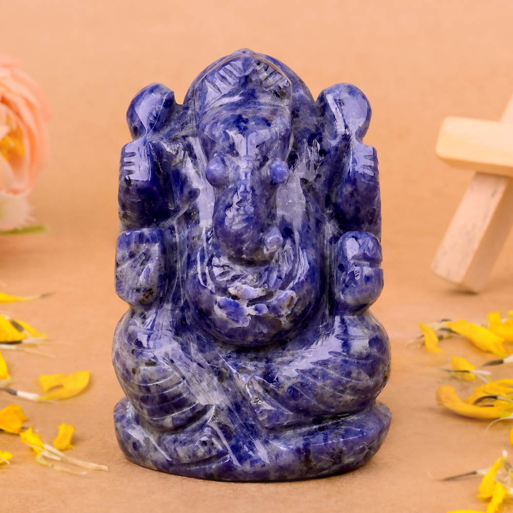 Blue Sodalite Ganesha Idol - 115 gms