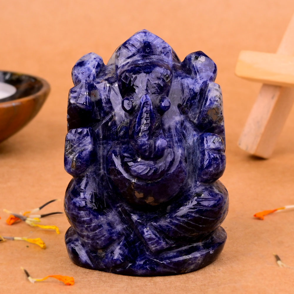 Blue Sodalite Ganesha Idol - 120 gms