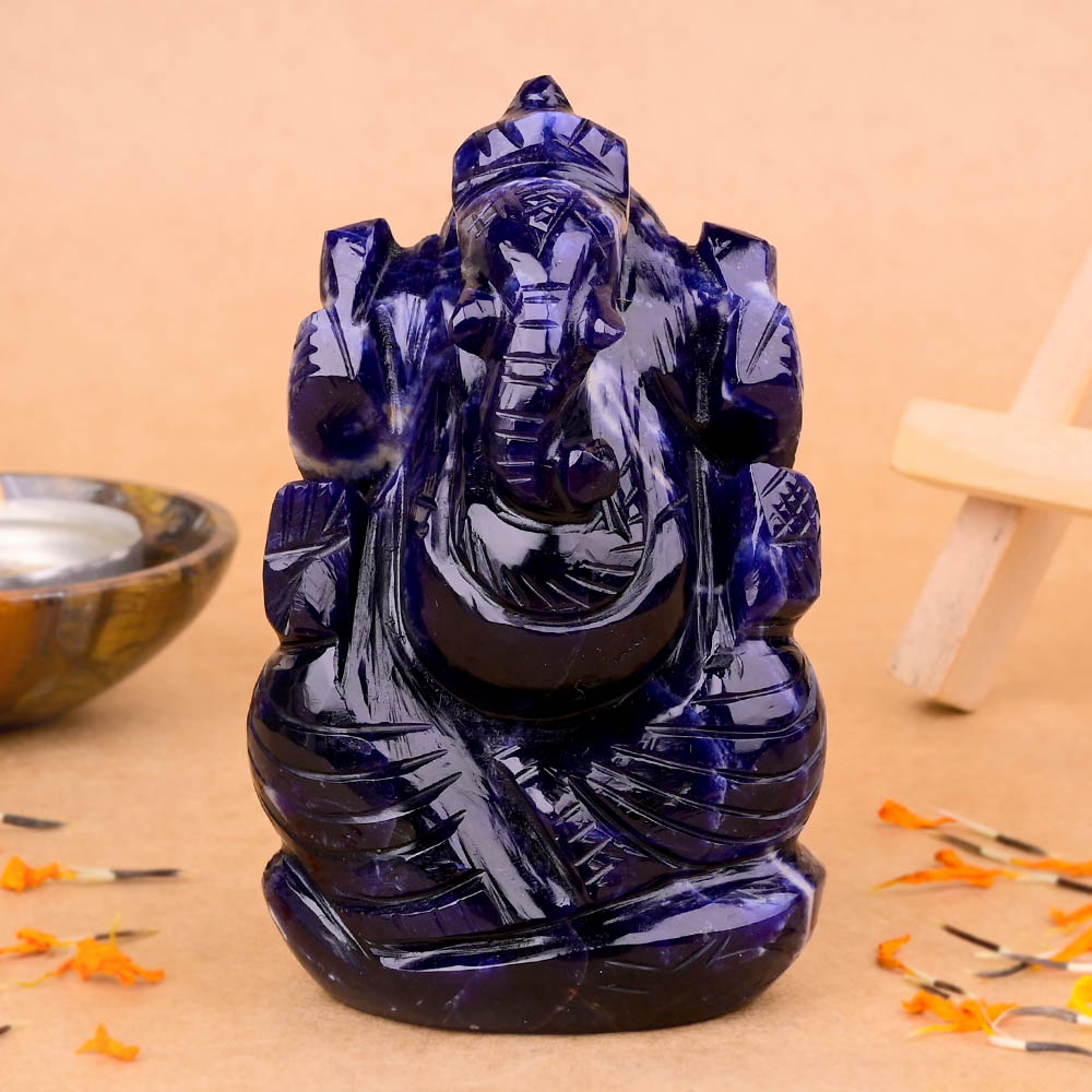 Blue Sodalite Ganesha Idol - 194 gms
