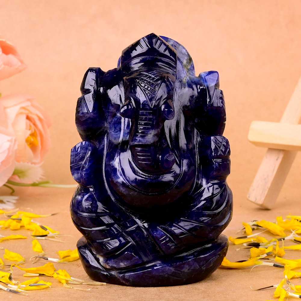 Blue Sodalite Ganesha Idol - 186 gms