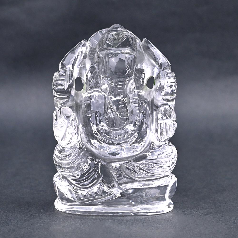 Sphatik Right Trunk Ganesh Idol - 354 gms