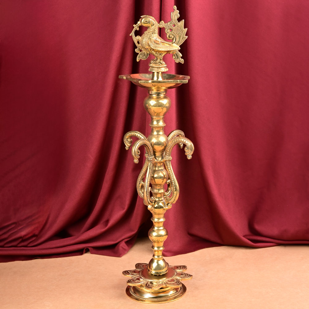 Buy Brass Peacock Panchbatti Samai Oil Lamp from Rudra Centre (Rudraksha Ratna) at reasonable prices.
