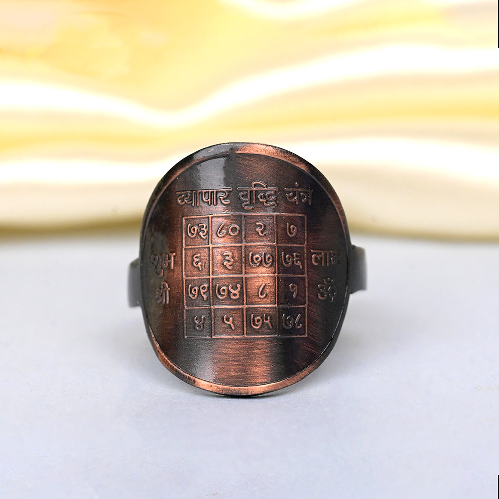 Buy Vyapar Vriddhi Yantra Ring in Copper from Rudra Centre (Rudraksha Ratna) at reasonable prices.