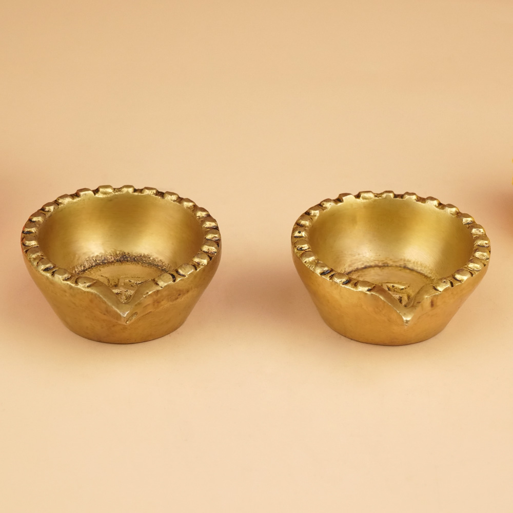 Swastik Brass Diya Set of 2