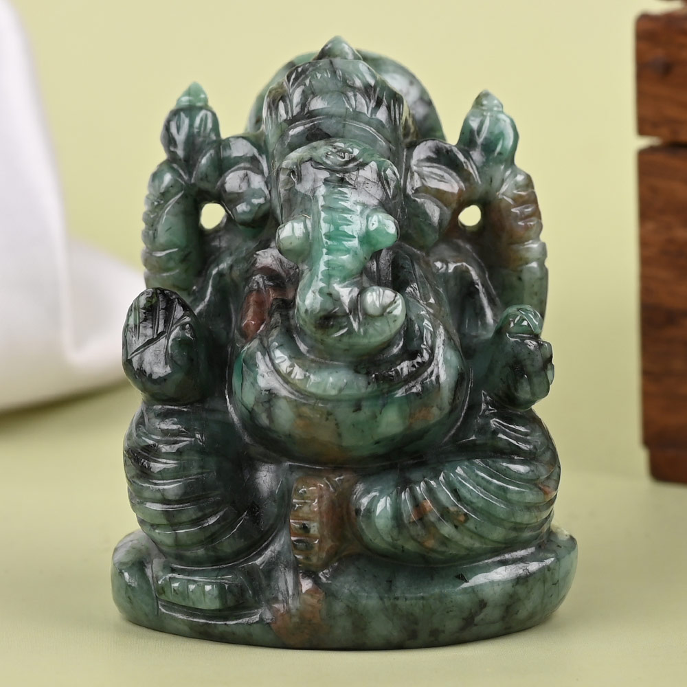 Emerald Ganesha Idol - 449.60 Carat