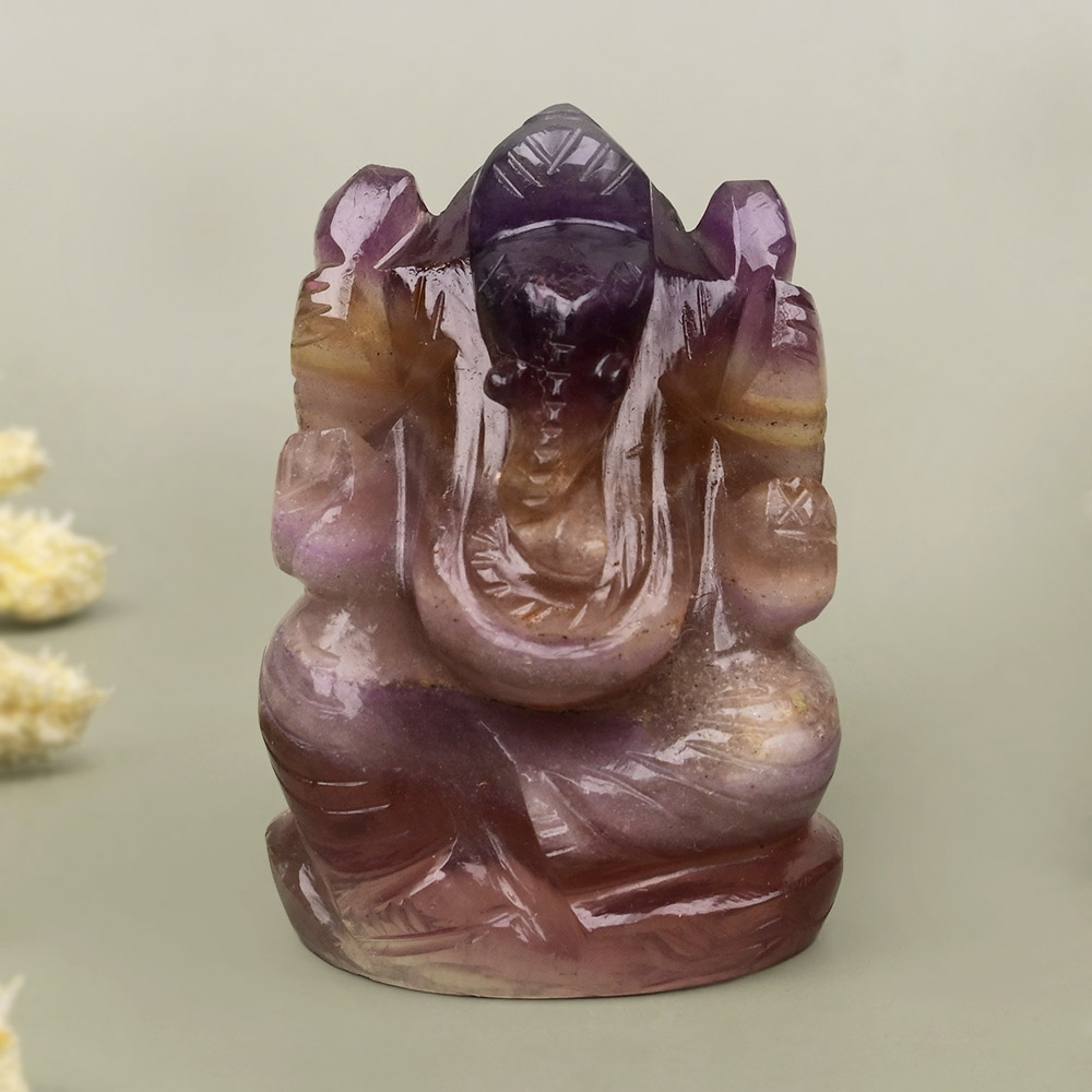 Fluorite Ganesha Idol - 108 gms