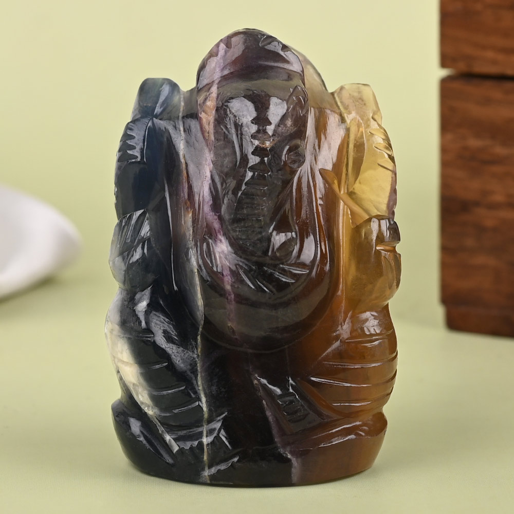 Fluorite Ganesha Idol - 76 gms