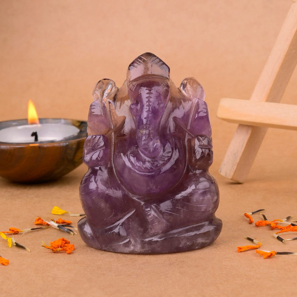 Amethyst Ganesh Idol - 123 gms