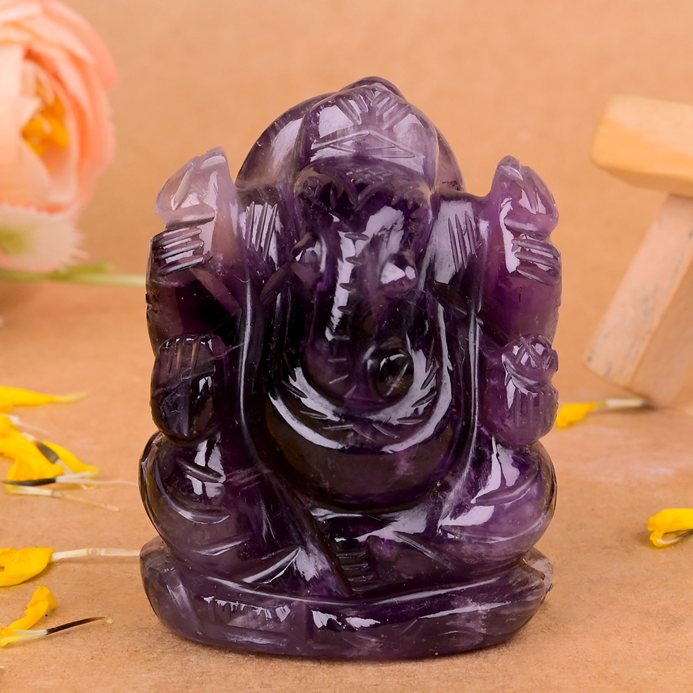 Amethyst Ganesh Idol - 82 gms