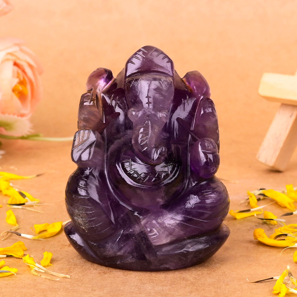Amethyst Ganesh Idol - 129 gms