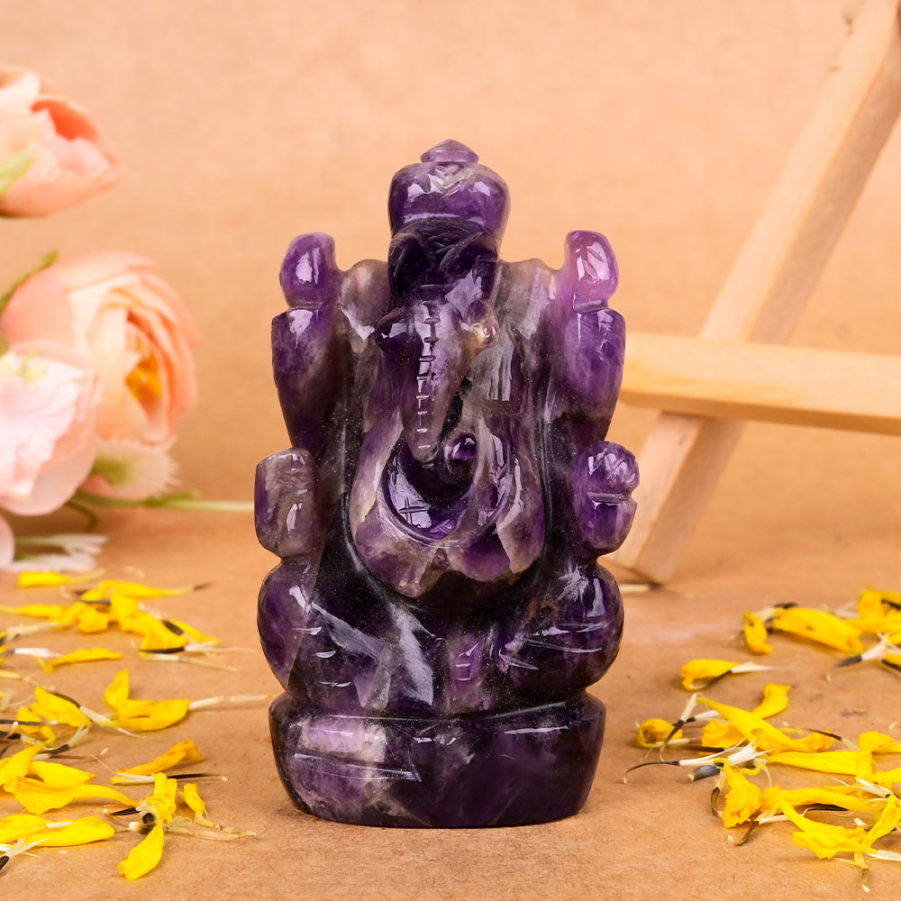 Amethyst Ganesh Idol - 92 gms