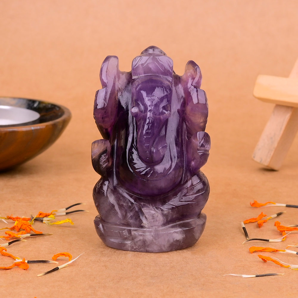 Amethyst Ganesh Idol - 80 gms