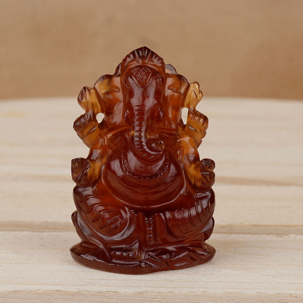 Gomedh Ganesha Idol - 156 Carats