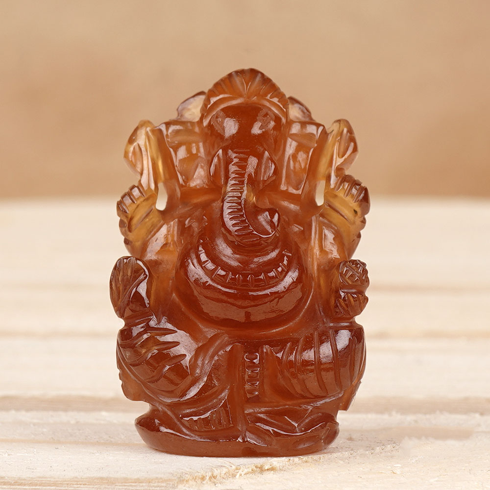 Gomed Ganesh Idol - 90.70 Carats
