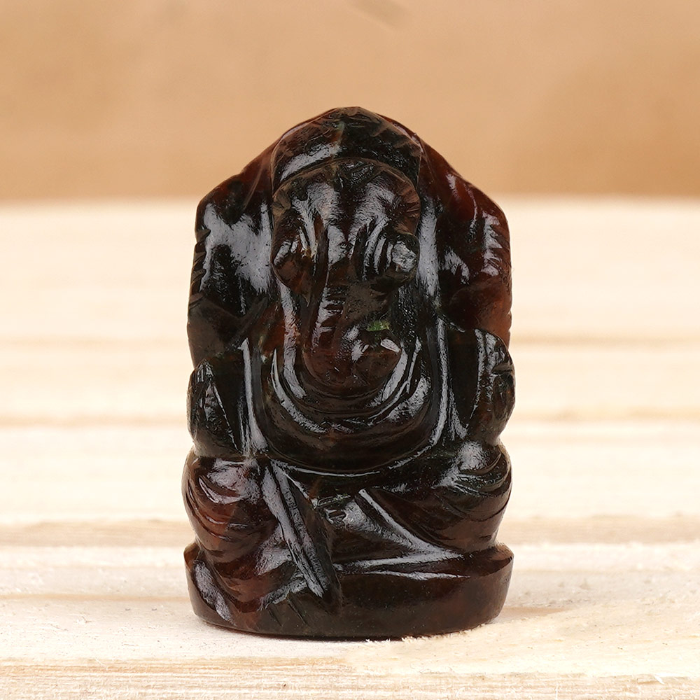 Gomed Ganesha Idol - 77.25 Carats