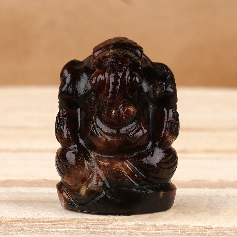 Gomedh Ganesha Idol - 93.40 Carats