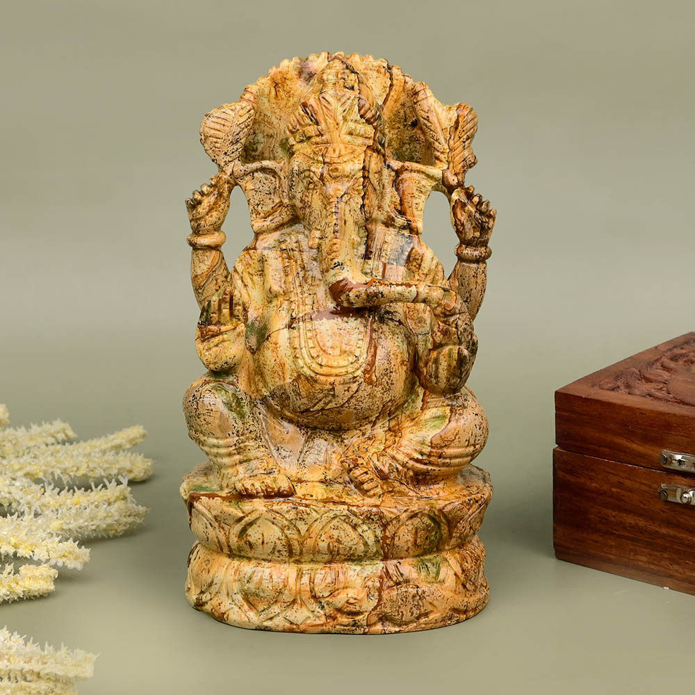 Picture Jasper Ganesh Idol - 1.012 kgs