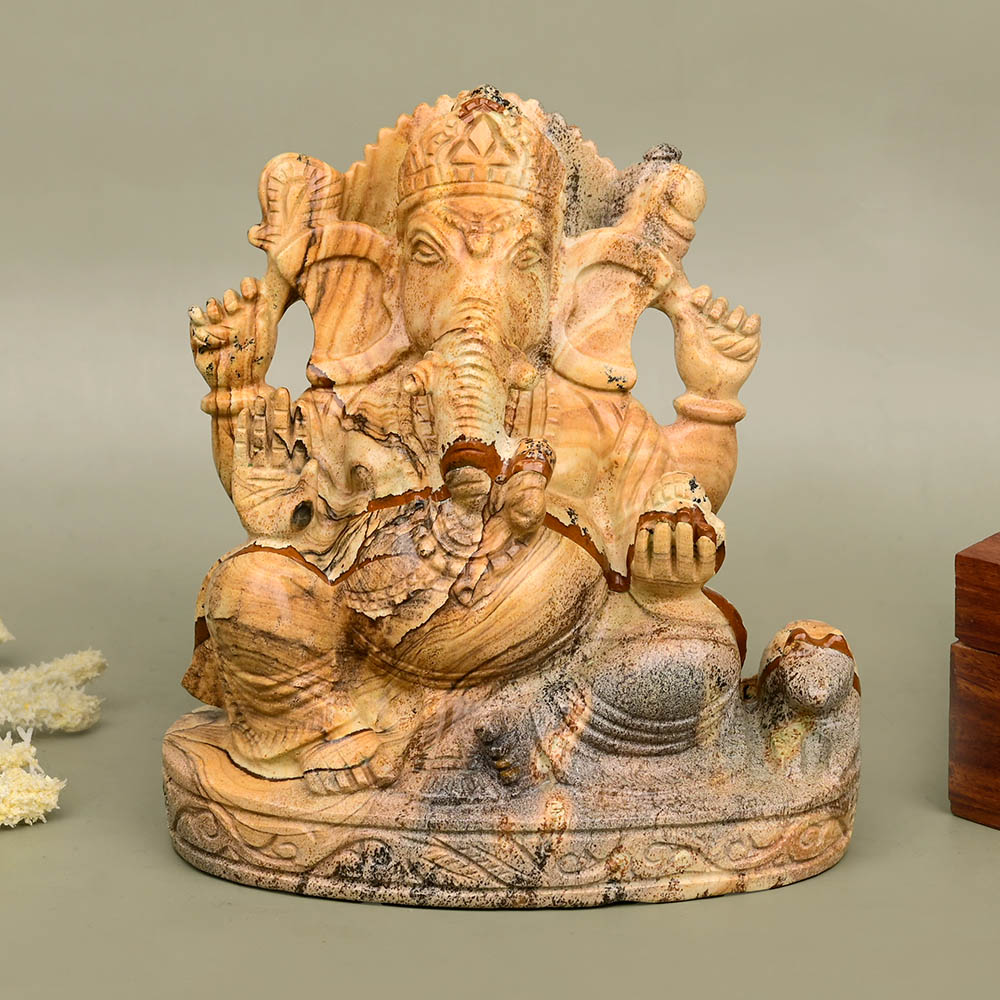 Picture Jasper Ganesh Idol - 1.176 kgs