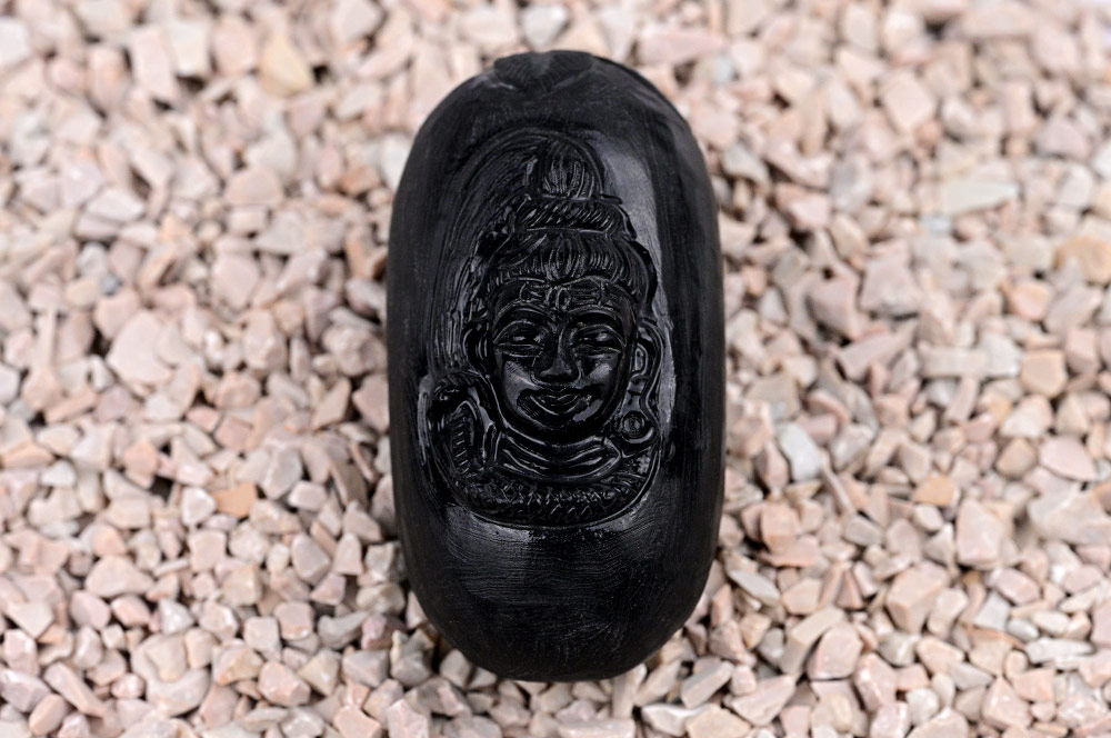 Shiva Face on Shaligram Lingam